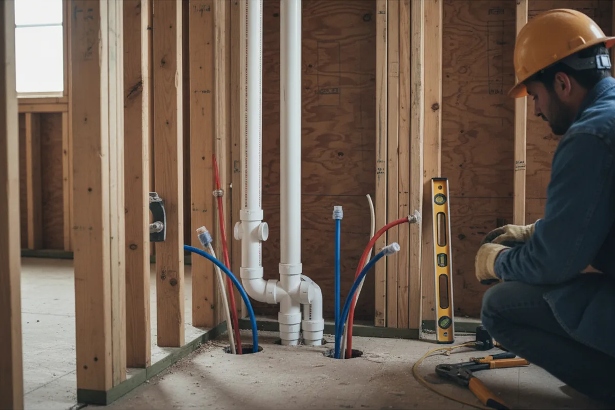Drain and supply rough-in during Garbage Disposal Repair in Shaw Afb